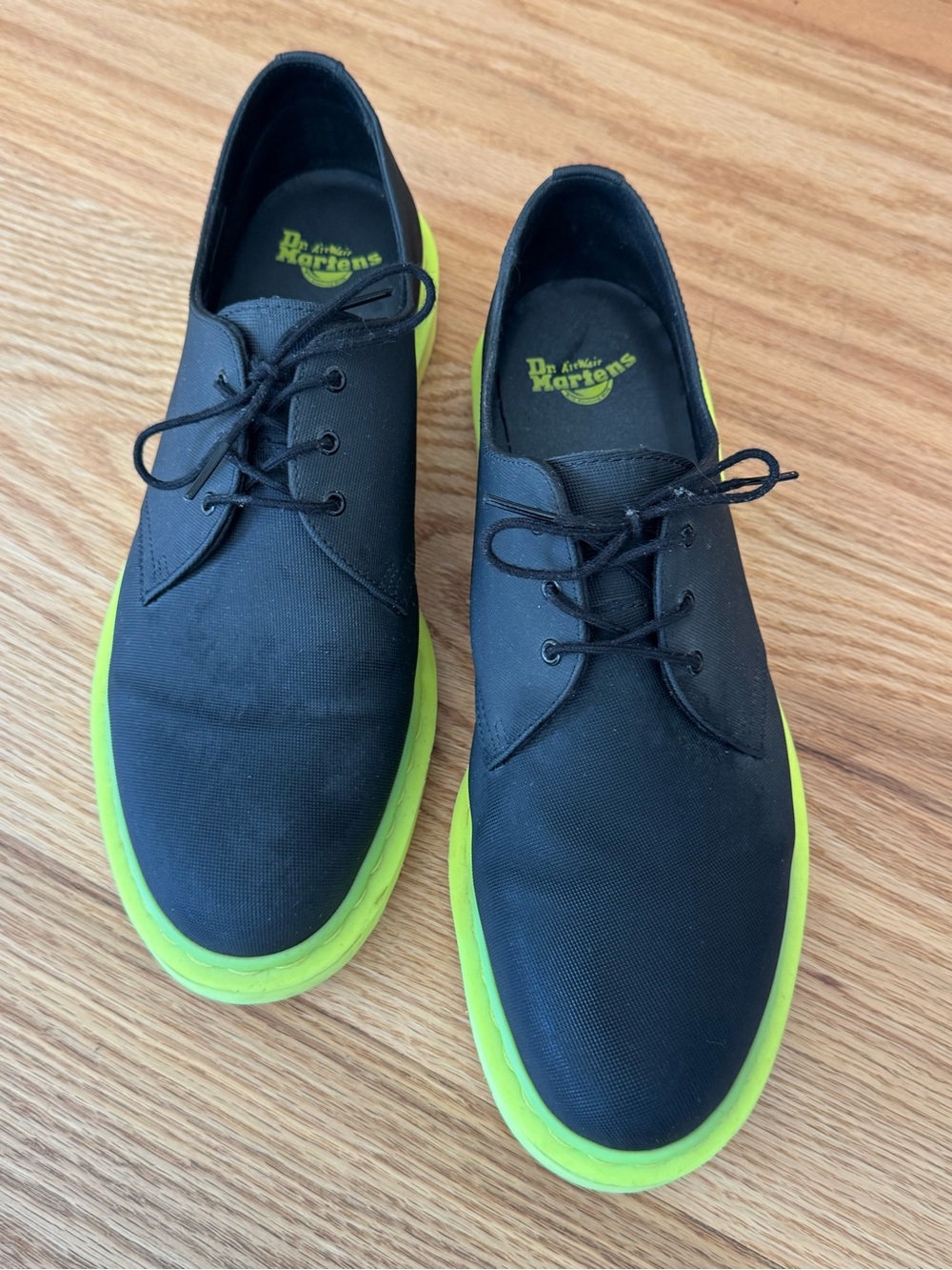 Dr. Martens 1461 Ajax Black / Neon Green Sole - Men's US 13 (Rare!)